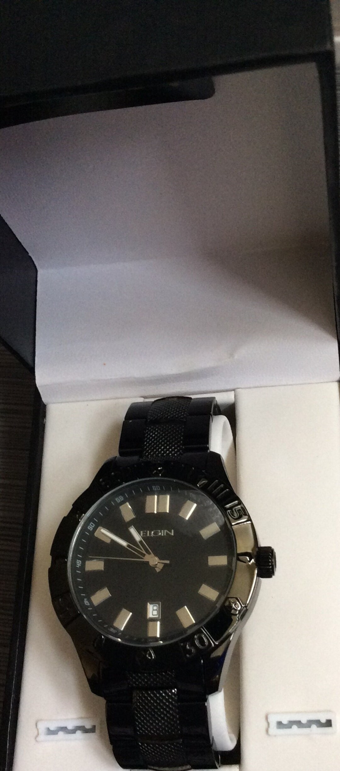 ELGIN Men's Watch Round Black Dial Displaying Silver Index Etsy