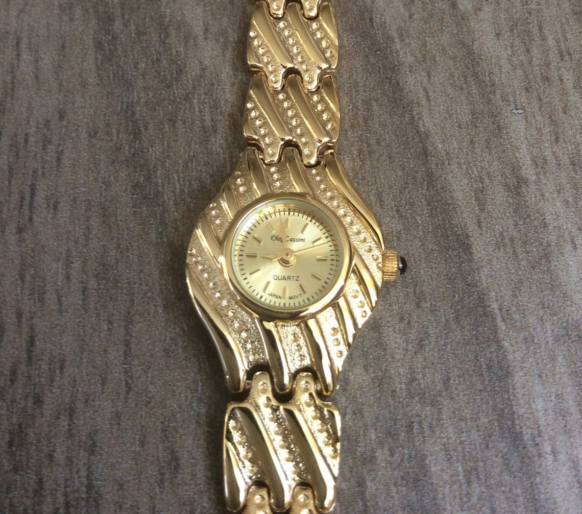 Oleg Cassini Women's Gold Watch Small Round Gold Dial With Etsy