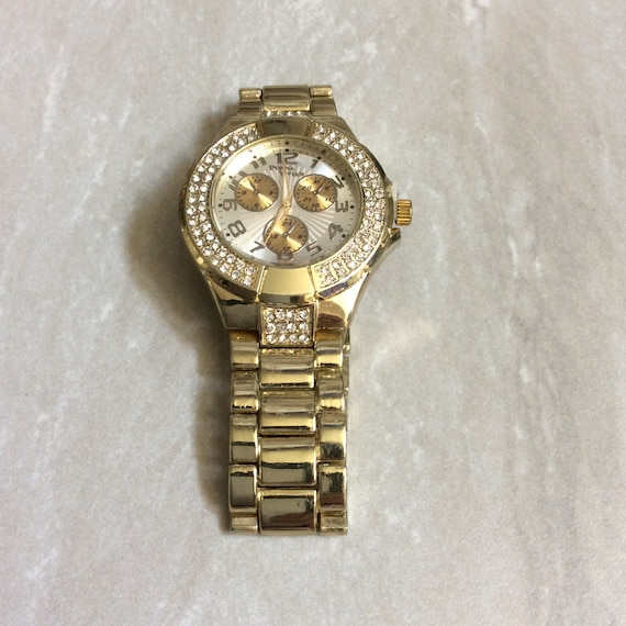 Donna Vivian Women's Gold Crystal Watch Round Sil… - image 1