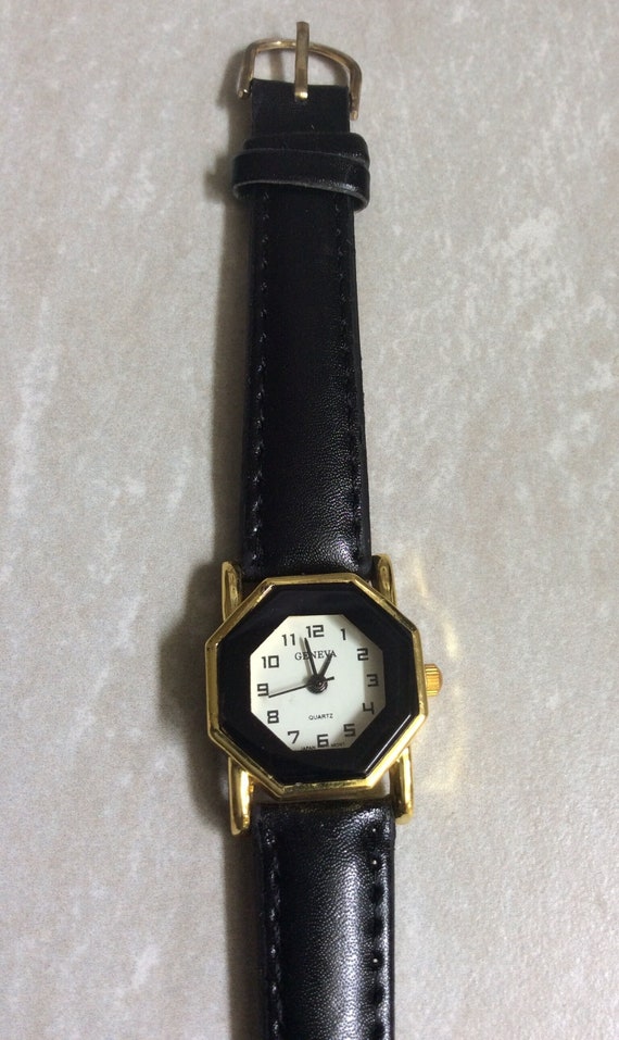 Geneva watch black hot sale