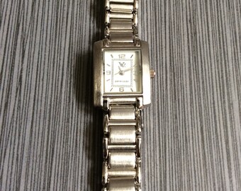 silver rectangle watch womens
