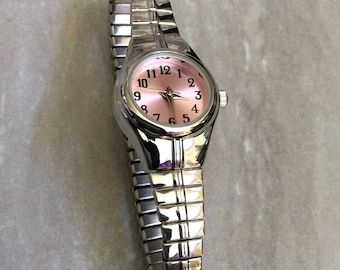 Seiko Women's Dress Quartz Watch With Crystal Accented Bezel Pink