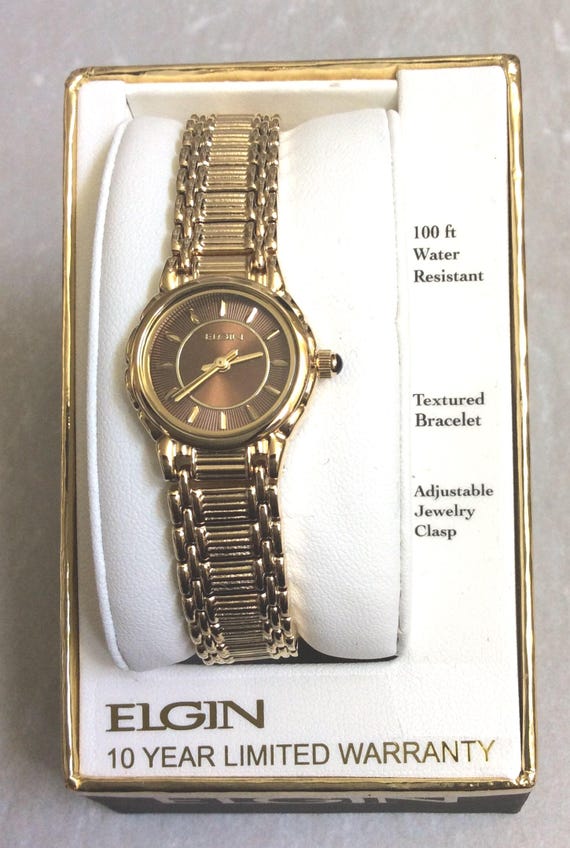 ELGIN gold ingot レディース腕時計 Elgin Gold Tone Stainless Steel Ladies 25mm Watch - Etsy