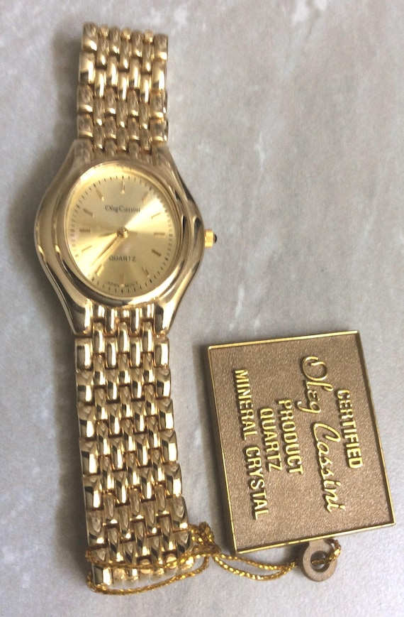 Vintage  Oleg Cassini gold watch Vintage Oleg Cassini Watch Gold Plated Diamond Ladies Watch  main image 4
