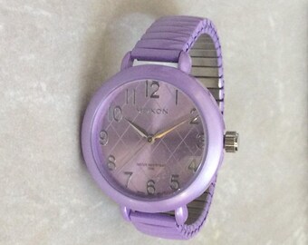 Classic Gold & Purple Rhinestone Stretch Watch - Etsy display picture 2