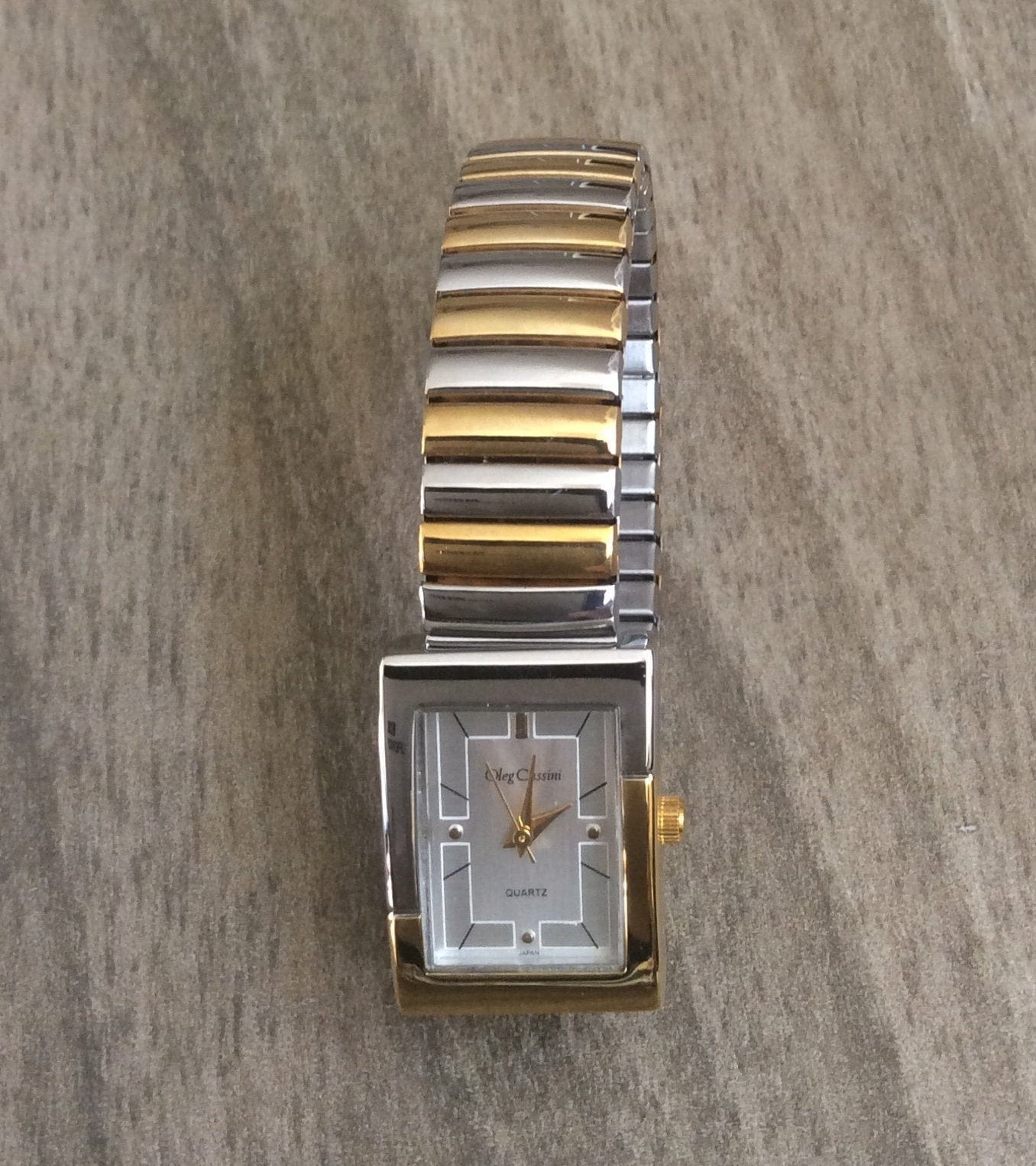 Oleg Cassini Women s Watch Rectangle Silver Dial on Two Tone
