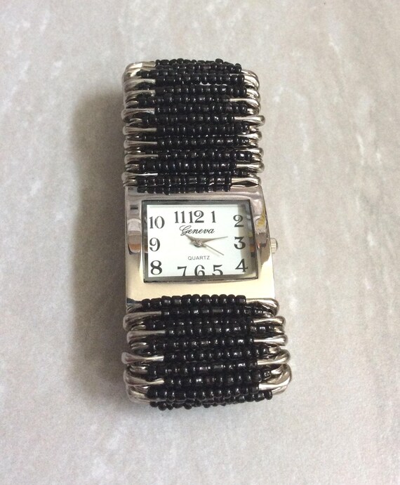 Gray & Black Bead Quartz Geneva Watch Men main image 3