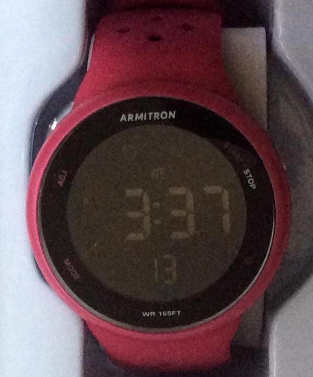 Vintage Armitron Pro Sport Pink Digital Watch Water Resistant 165ft Armitron Digital Pro Sport WR 165ft Pink Silicone Band Woman  main image 3