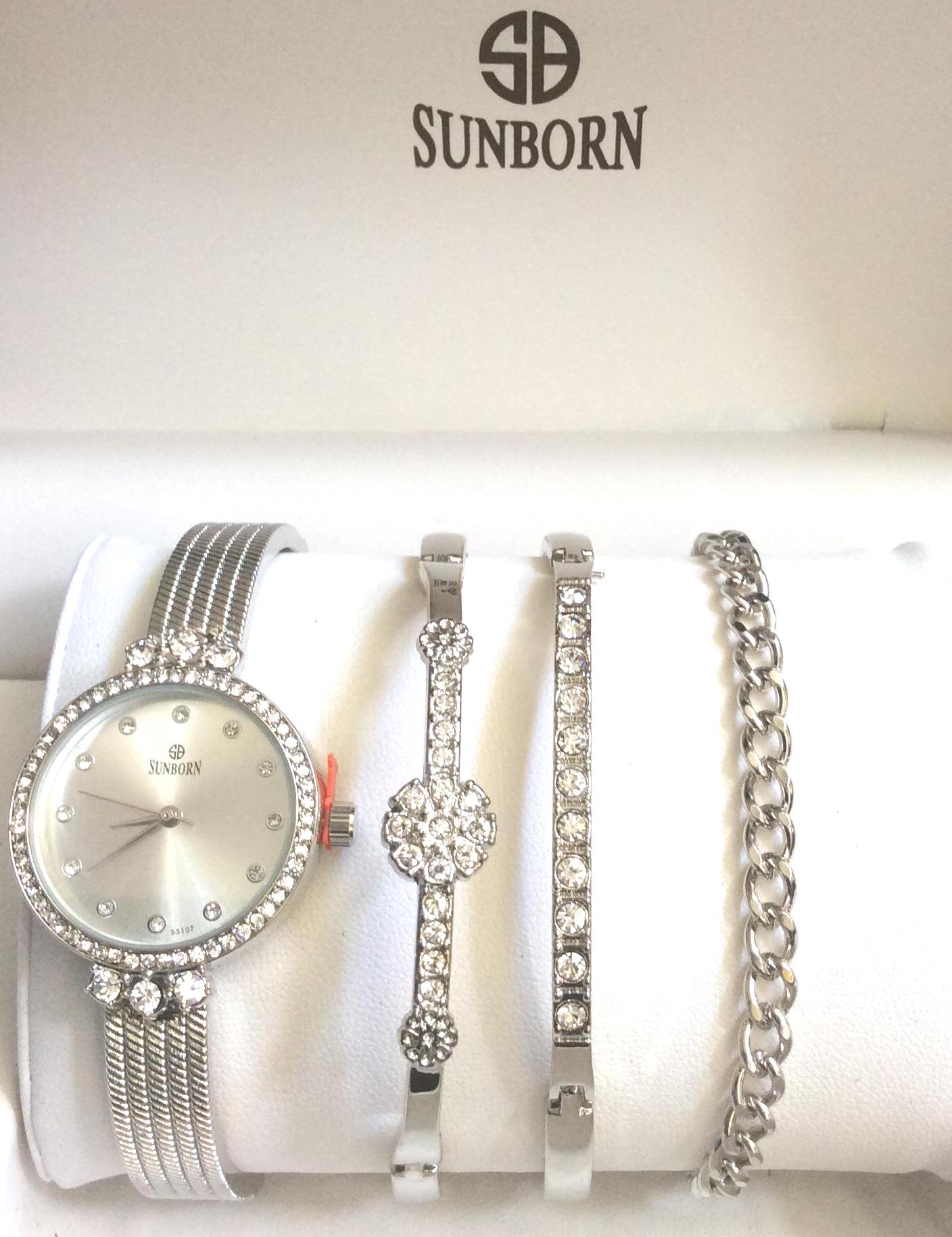 New in box. Silver watch with bling.bracelets 6PCS/Set Women main image 2