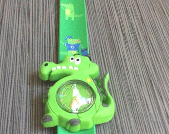 Children's Alligator Watch Slap-on Alligator Band Perfect Gift Item New Handmade Beauty!