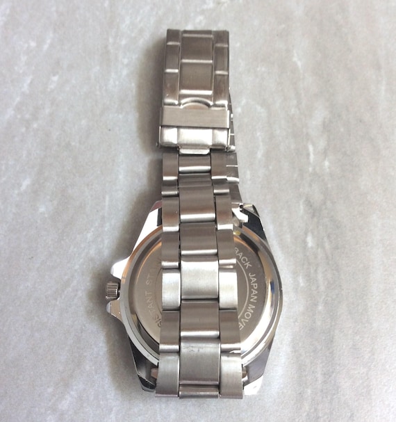 Geneva Men's Silver Watch Round Blue Dial Blue Seconds