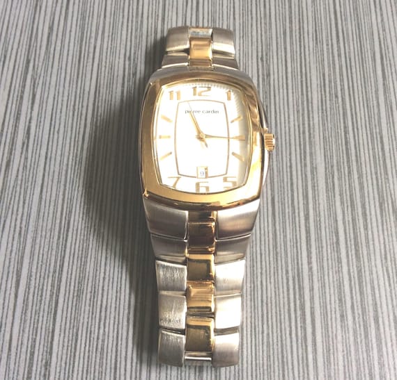 pierre cardin ゴールドアナログ時計 Vintage Pierre Cardin Womens Gold/Silver Diamond Wrist Watch