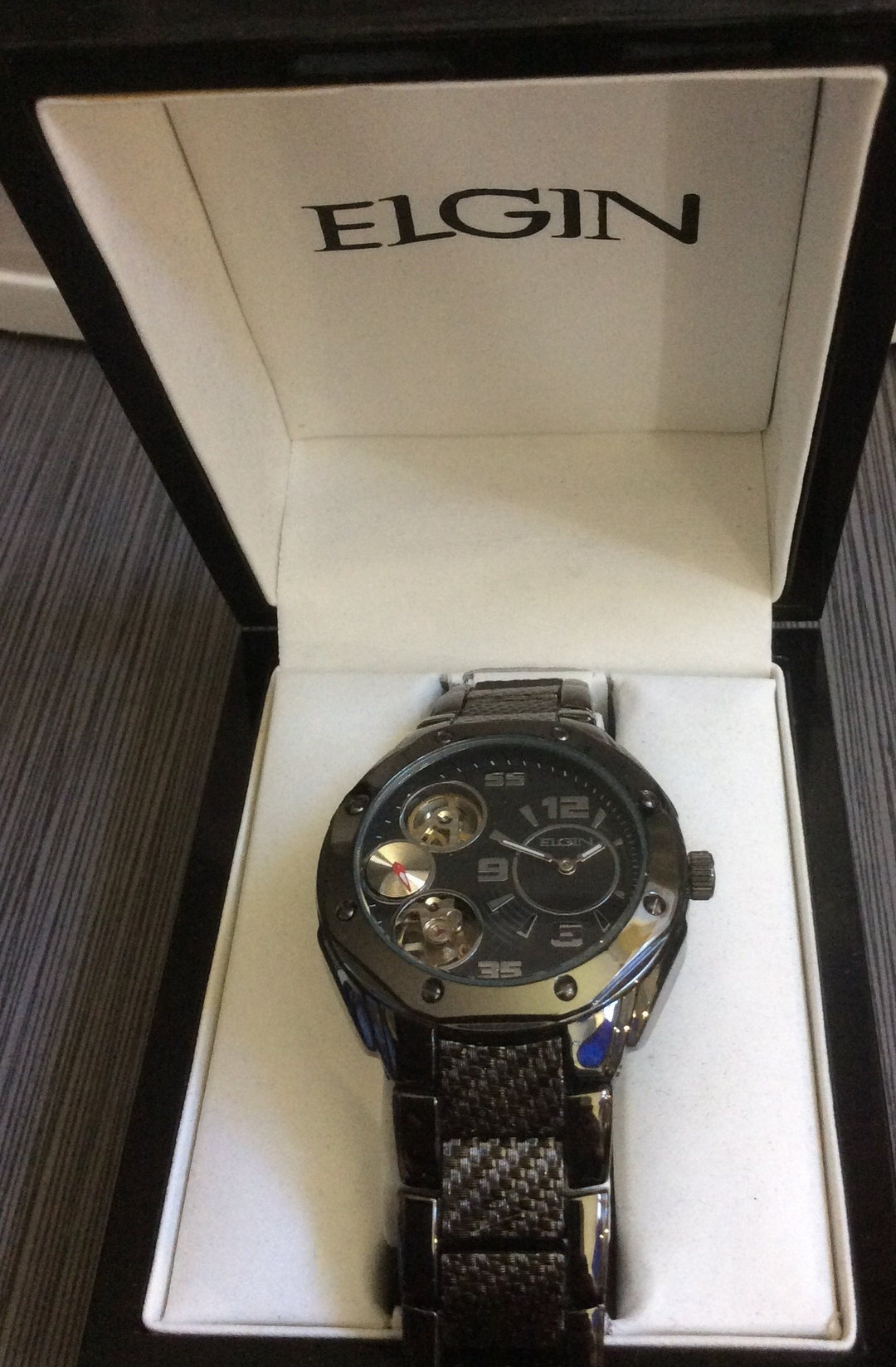 Geneva Men's Semi-automatic Watch Round Black Dial - Etsy
