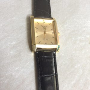 Geneva Gold Watch with Genuine Leather Strap Vintage Used GENEVA Women main image 3