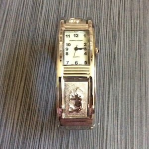 Donna Vivian Elephant Silver Bangle Women&#39;s Watch Rectangle Pearl Dial Black Arabic Hours New Unused Vintage Watch!
