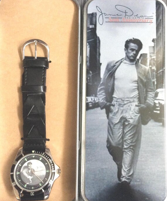 James Dean 50th Anniversary Watch ~in Collectible Tin 2003  display picture 1