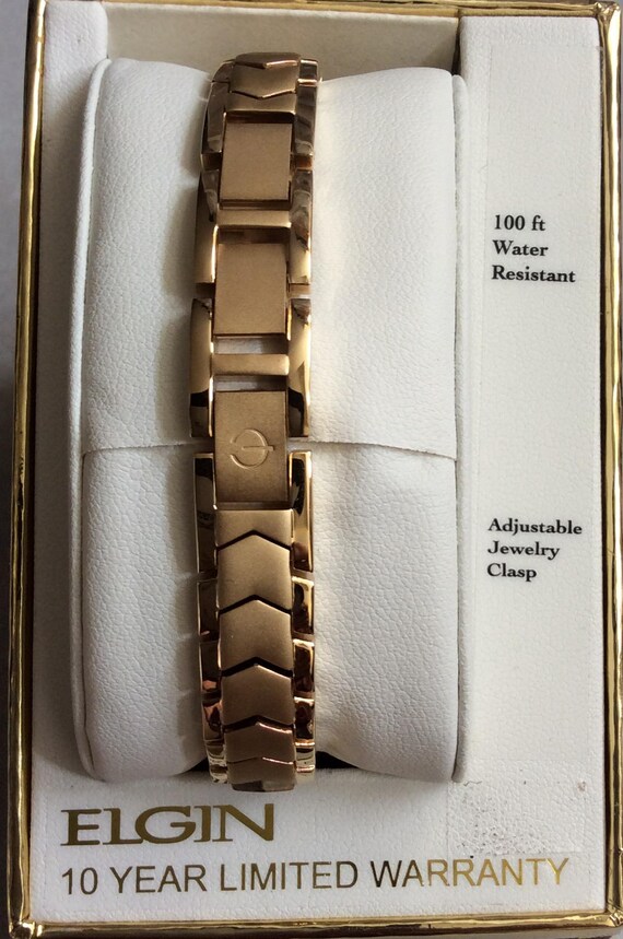 ELGIN Gold Women's Watch Round Gold Dial on a Gold Linked Band