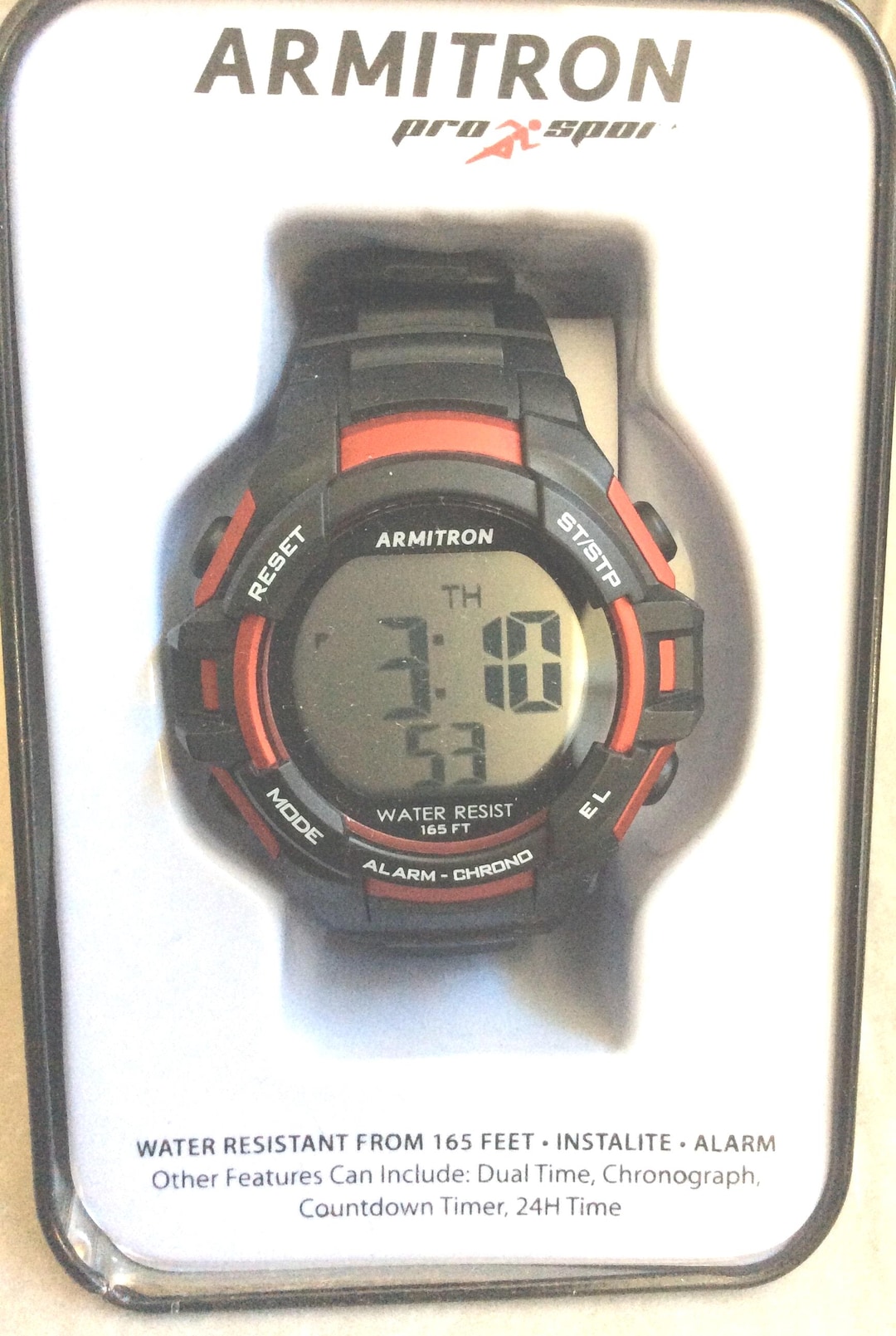 ARMITRON Pro Sports Men's Digital Watch WR 165 Instalite Alarm