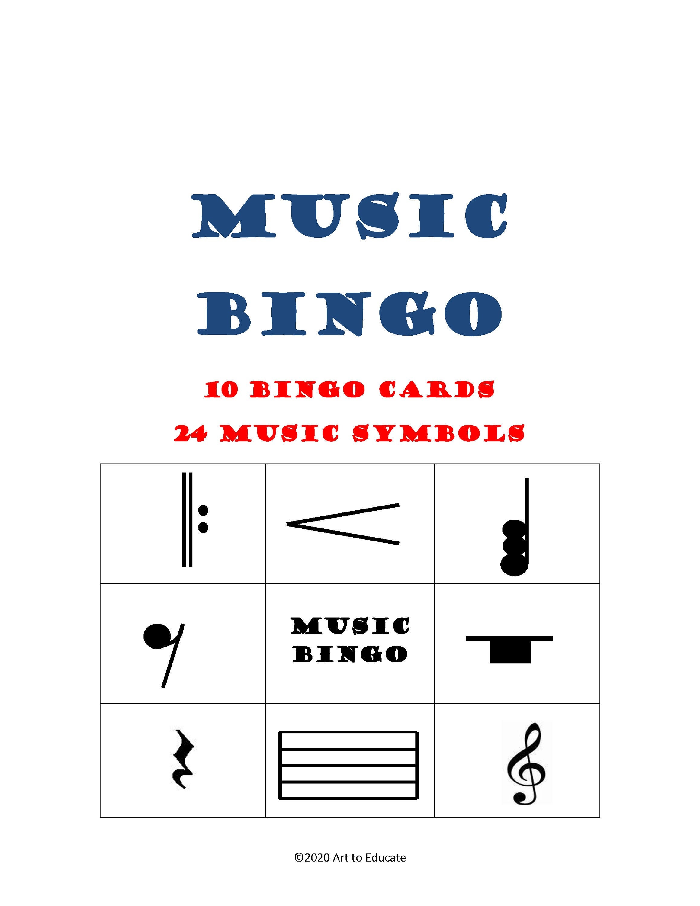 Music Bingo Etsy