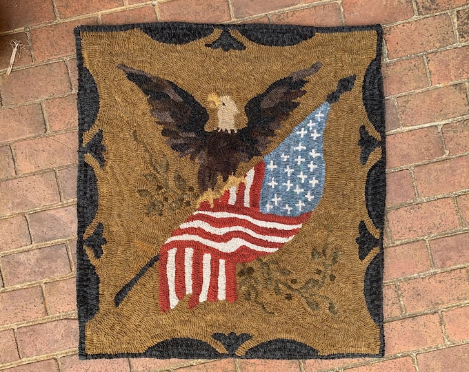 Rug Hooking PATTERN, Eagle & Flag, 35x38.5, Primitive, Patriotic, Stars ...