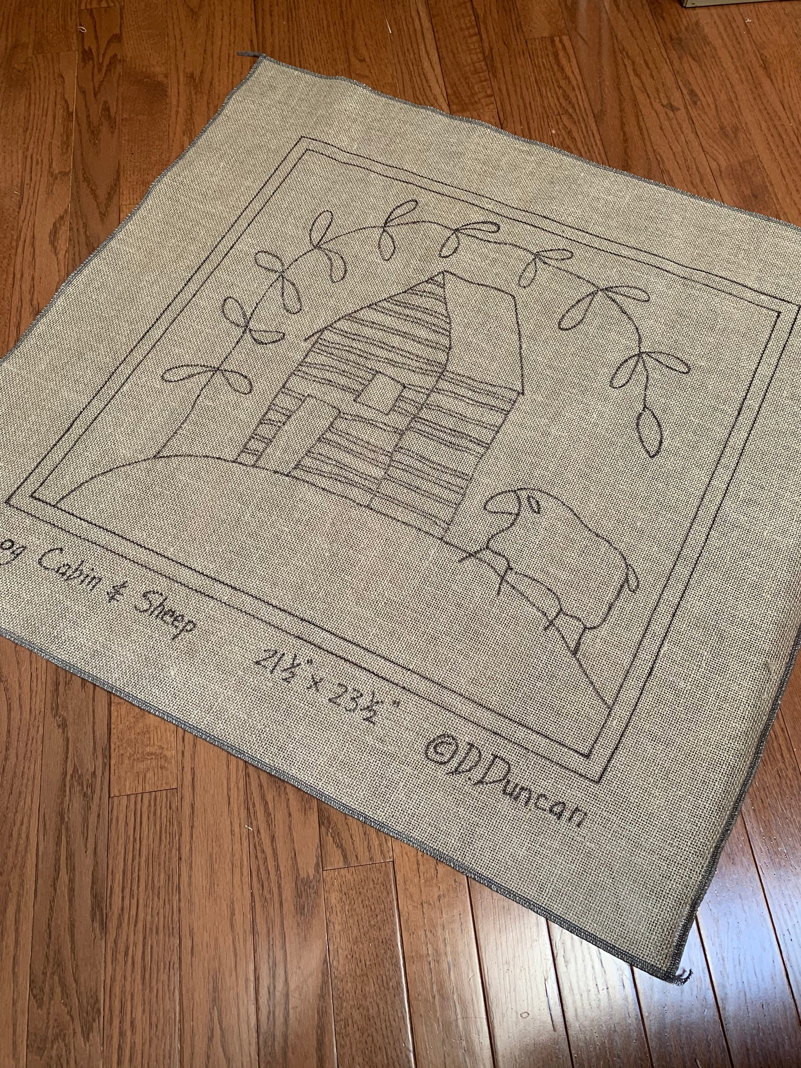 Rug Hooking PATTERN Log Cabin & Sheep 21.5 X 23.5 Etsy
