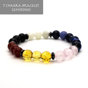 7 Chakra Gemstone Bracelet-Meditation, Energy, Healing, Yoga