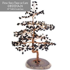 Feng Shui Tree of Life with Obsidian Gemstones