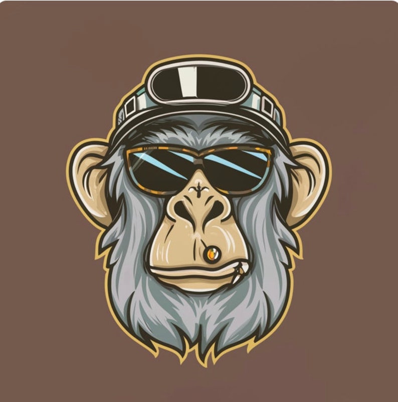 Digital Art Monkey Nfts, NFT Art Monkeys Etsy