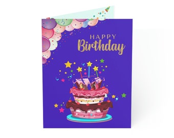 Birthday Card with A Poem Scottish, Scottish Birthday Card, Birthday Card with Balloons, 1, 10, 30, and 50pcs