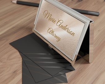 Personalized Business Card Holder Metallic, Personalized Business Card Holder for Women, Personalized Business Card Holder for Women, gifts