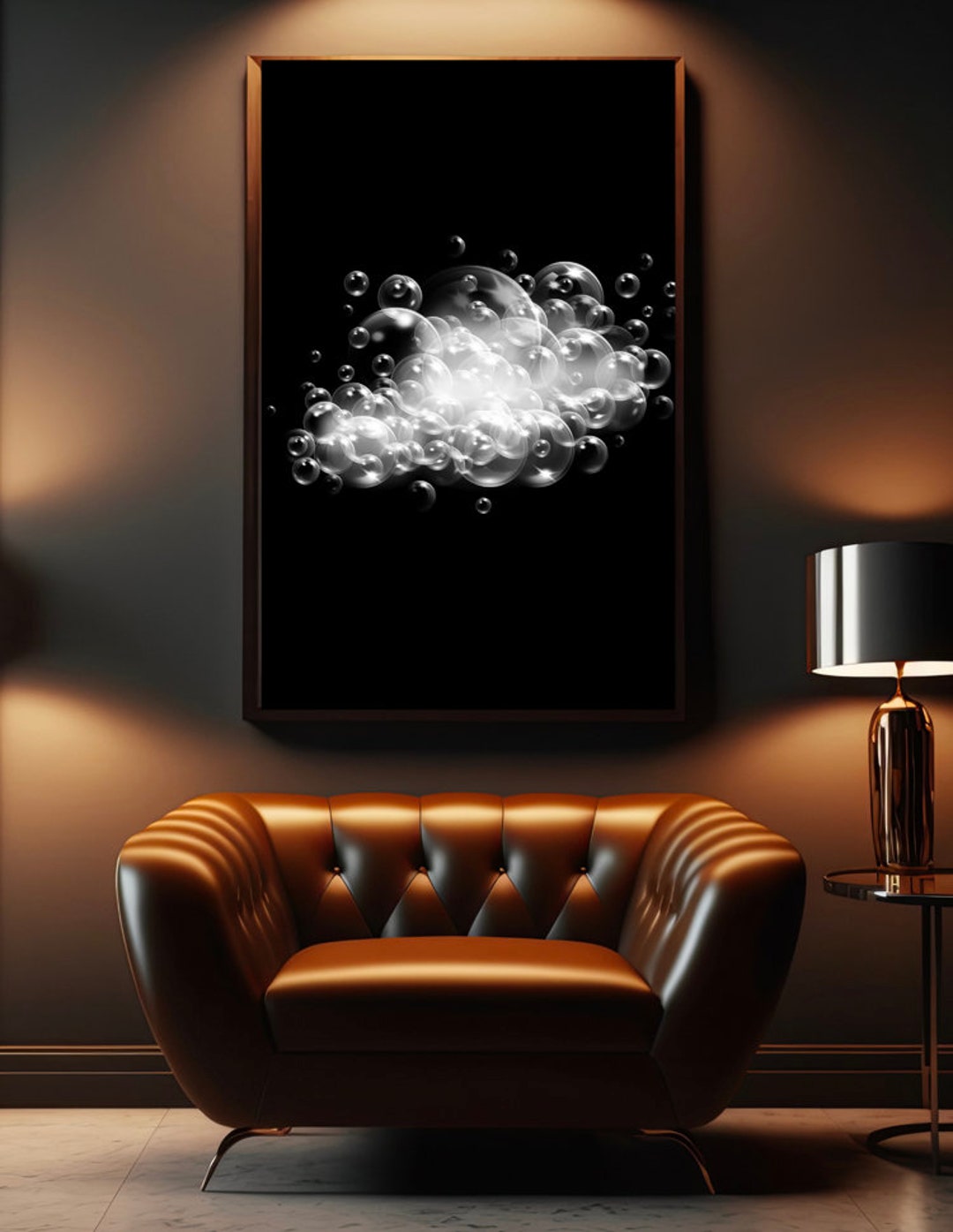 Bubbles Soap Bathroom Wall Art, Black and White Realistic ...