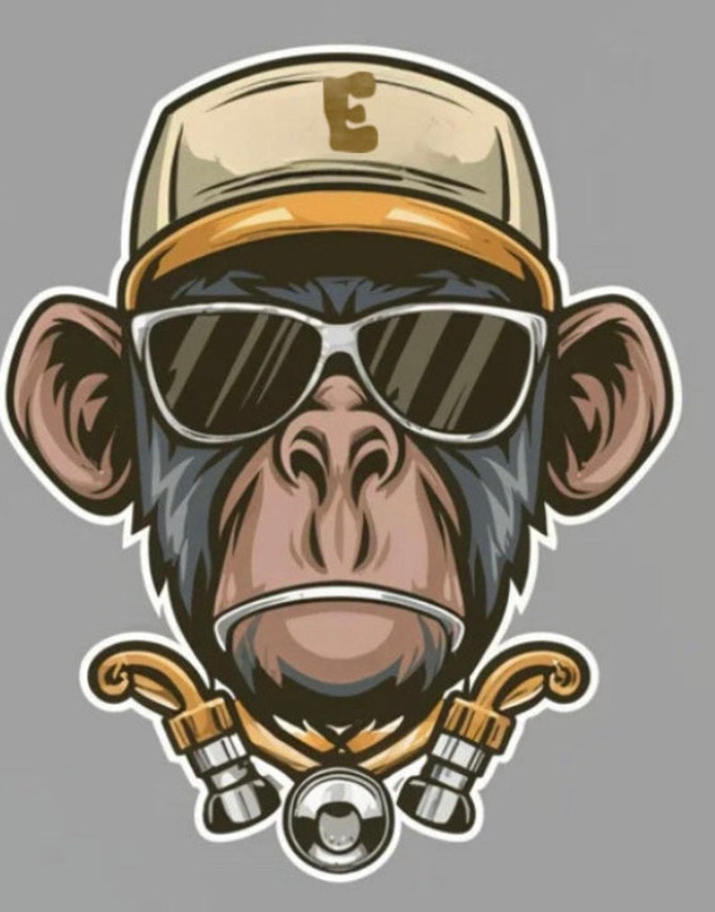 Digital Art Monkey Nfts, NFT Art Monkeys Etsy