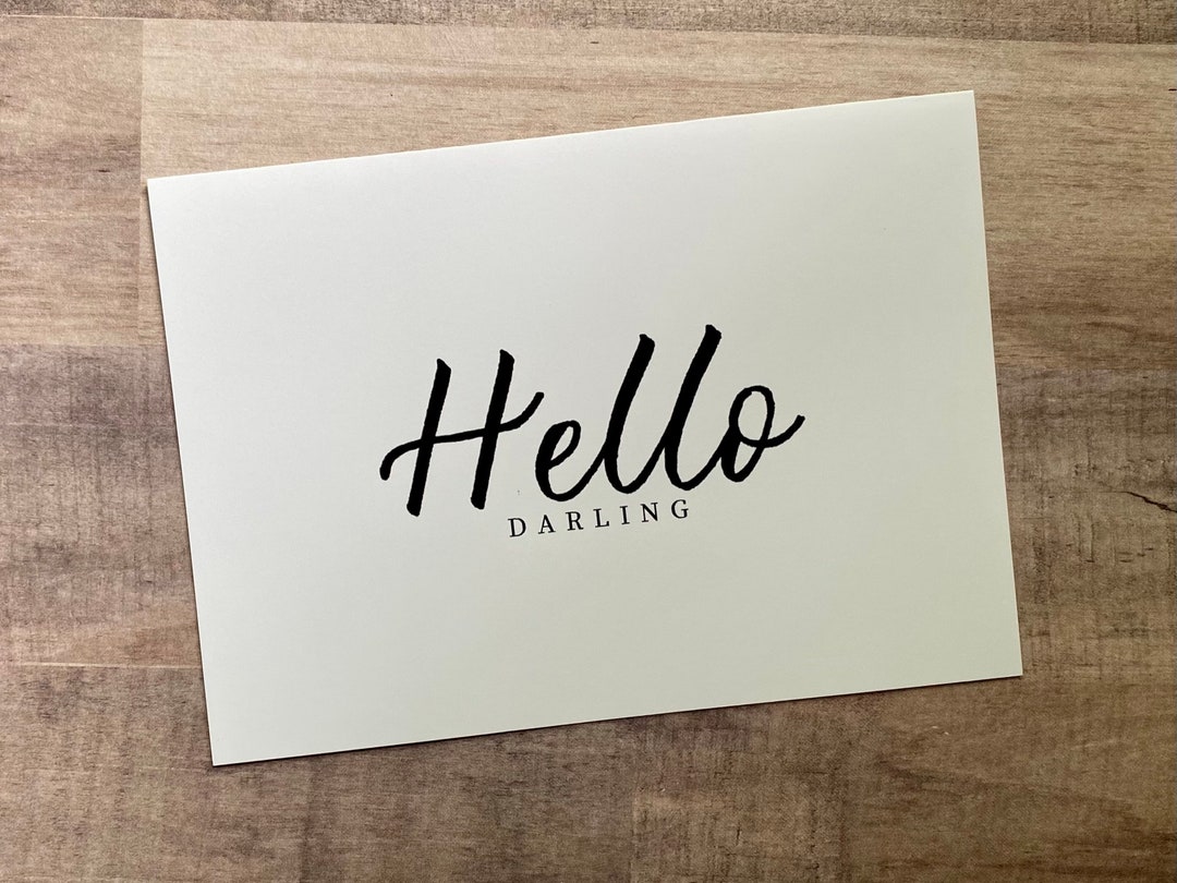 Hello Card: Modern Calligraphy Encouragement Card - Etsy