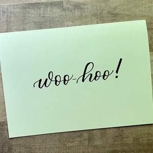 Woohoo Card, Modern Calligraphy Card, Thank You Card, Thanks, Modern Calligraphy Thank You Card, Calligraphy Thank You Card, Celebration