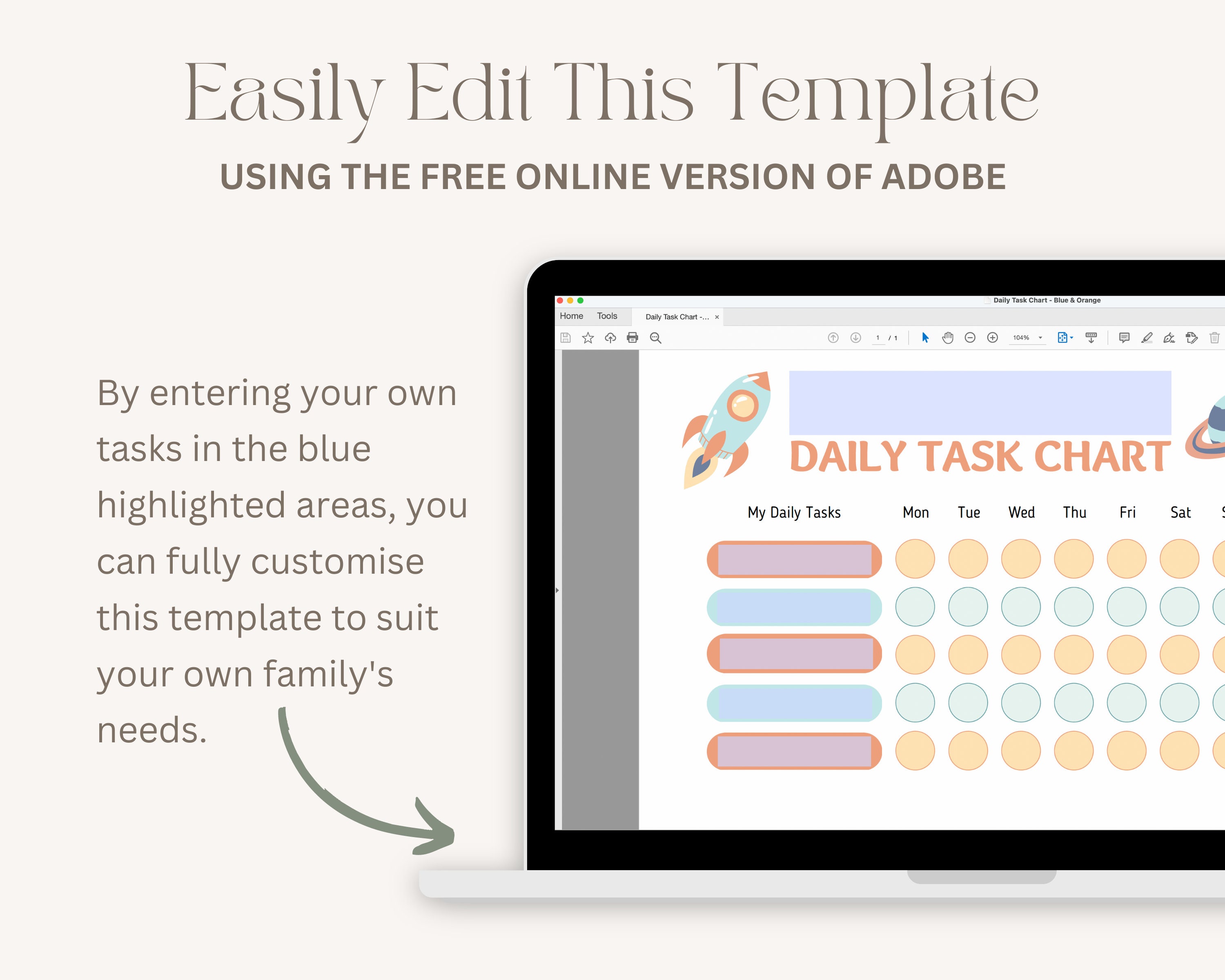 Editable Daily Task Chart Kids Task Chart Task Chart Printable Special ...
