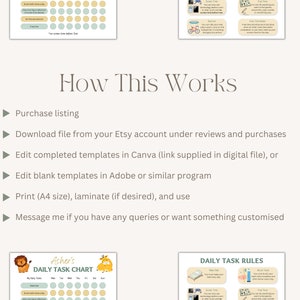 Editable Daily Task Chart Kids Task Chart Task Chart Printable Special ...