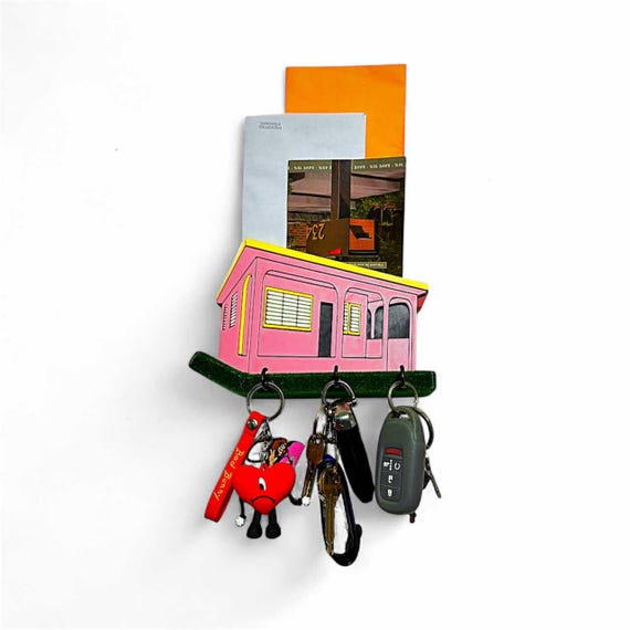 Bad bunny x fujifilm special box 海外購入限定 Bad Bunny Inspired Pink La Casita Key & Mail Holder, Free Keychain