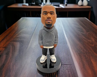 Kanye West Yeezy Resin Sculpture, Handmade Figure (6" Tall)