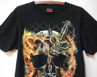 アレクサンダー・M デニムに Faded Black Skull T-Shirt 関送無 LS DS ASSASSIN