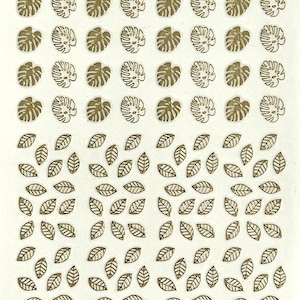 Gold Metallic Leaves/Monstera/Self Adhesive Nail Decals/Stickers