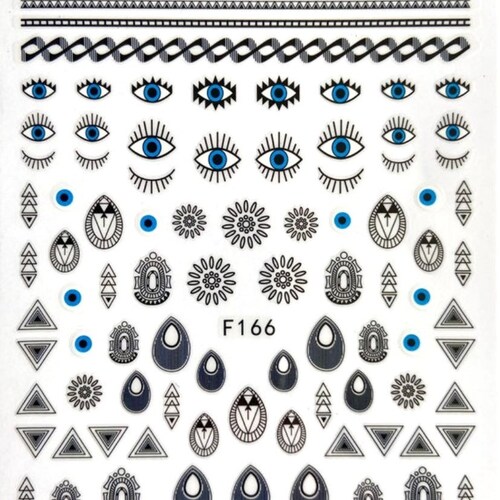 Evil Eye Geometric Nail Decals/stickers Etsy