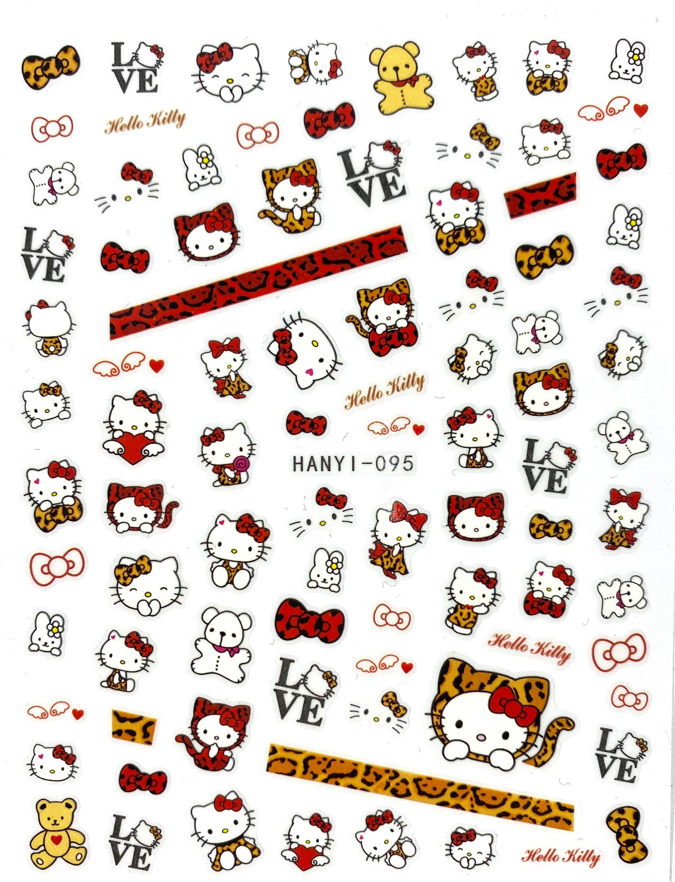 hello kitty cheetah print self adhesive nail decals stickers etsy australia