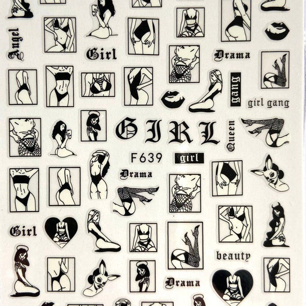 Meisjesbende/vrouw zelfklevende nagelstickers/stickers