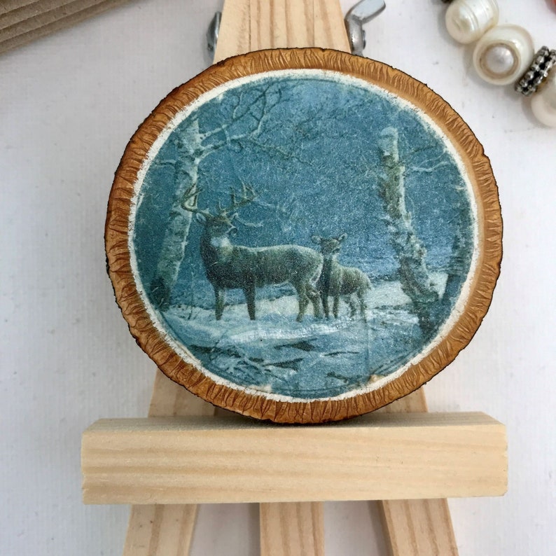 Reindeer Clearance Limited Time Wood Painting Art Miniature Home Decor Wooden Landscape - Miniature Home Decor Items Reindeer Clearance Limited Time Wood Painting Art Miniature Home Decor Wooden Landscape - Miniature Home Decor Items