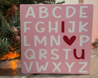 Valentines Day Shelf Sitter, Valentines Day Decor, Valentines Day Tiered Tray Decor, Valentines Day Gift, Valentine Word Art