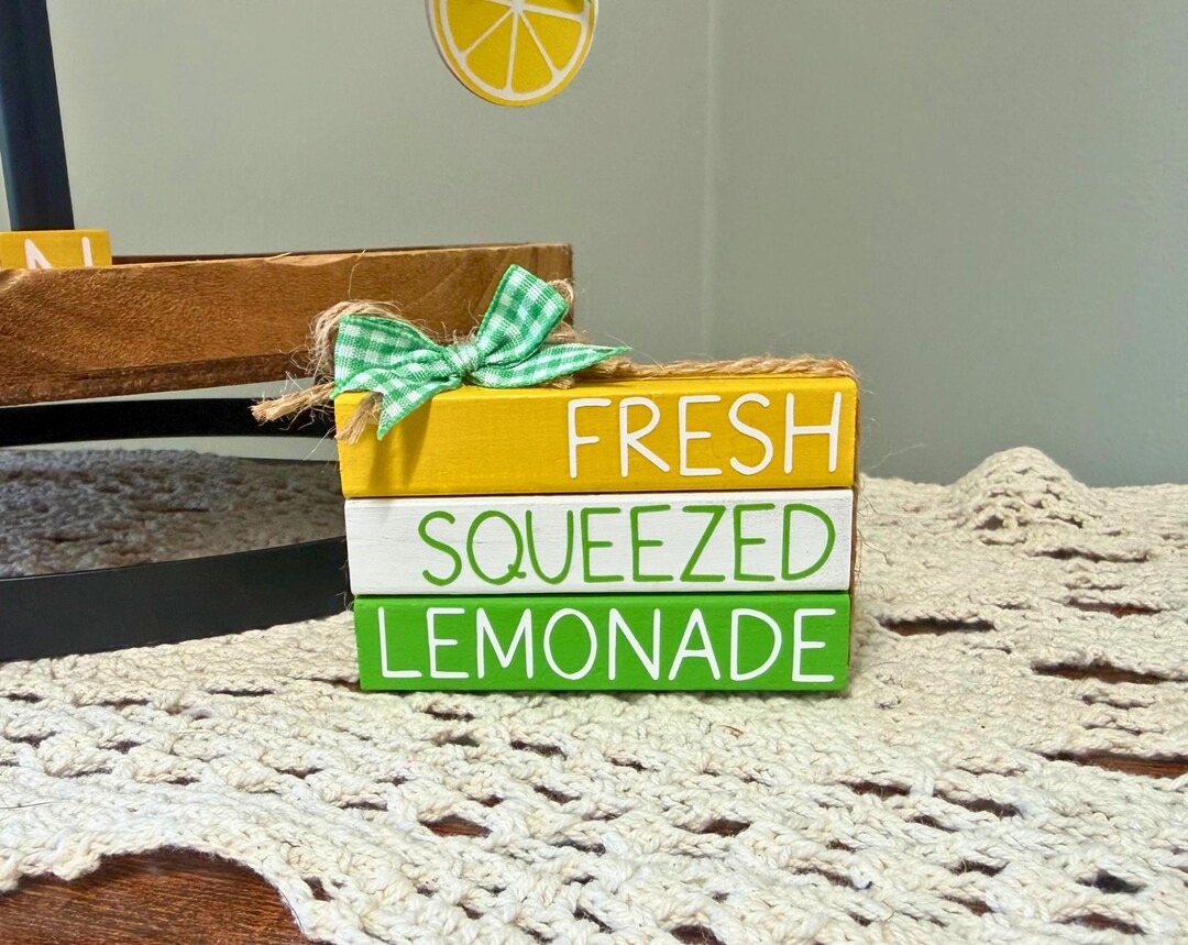 Mini Fresh Squeezed Lemonade Block Stack ,summer Tiered Tray Decor ...