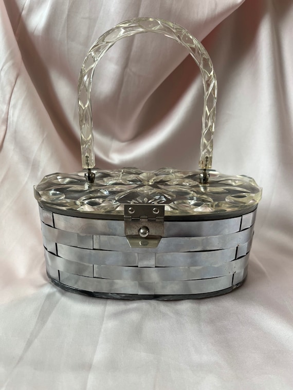 1950s Lucite Basket Purse - image 1