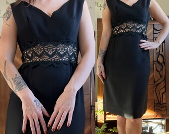 1960s Black Lace  Dress