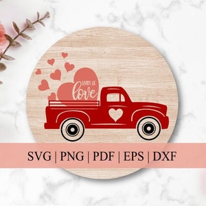 Valentine's Heart Truck Cut File / Little Old Farm Truck / Valentine's Shirts and Decor / svg png pdf eps dxf