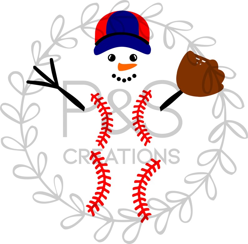 Baseball Snowman SVG Winter T-shirt Design Holiday Sports | Etsy